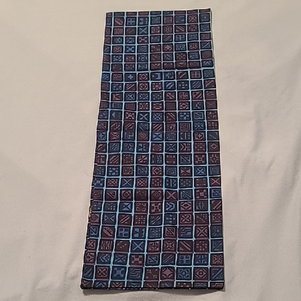 Geometric Patterned Scarf in Blue and Purple